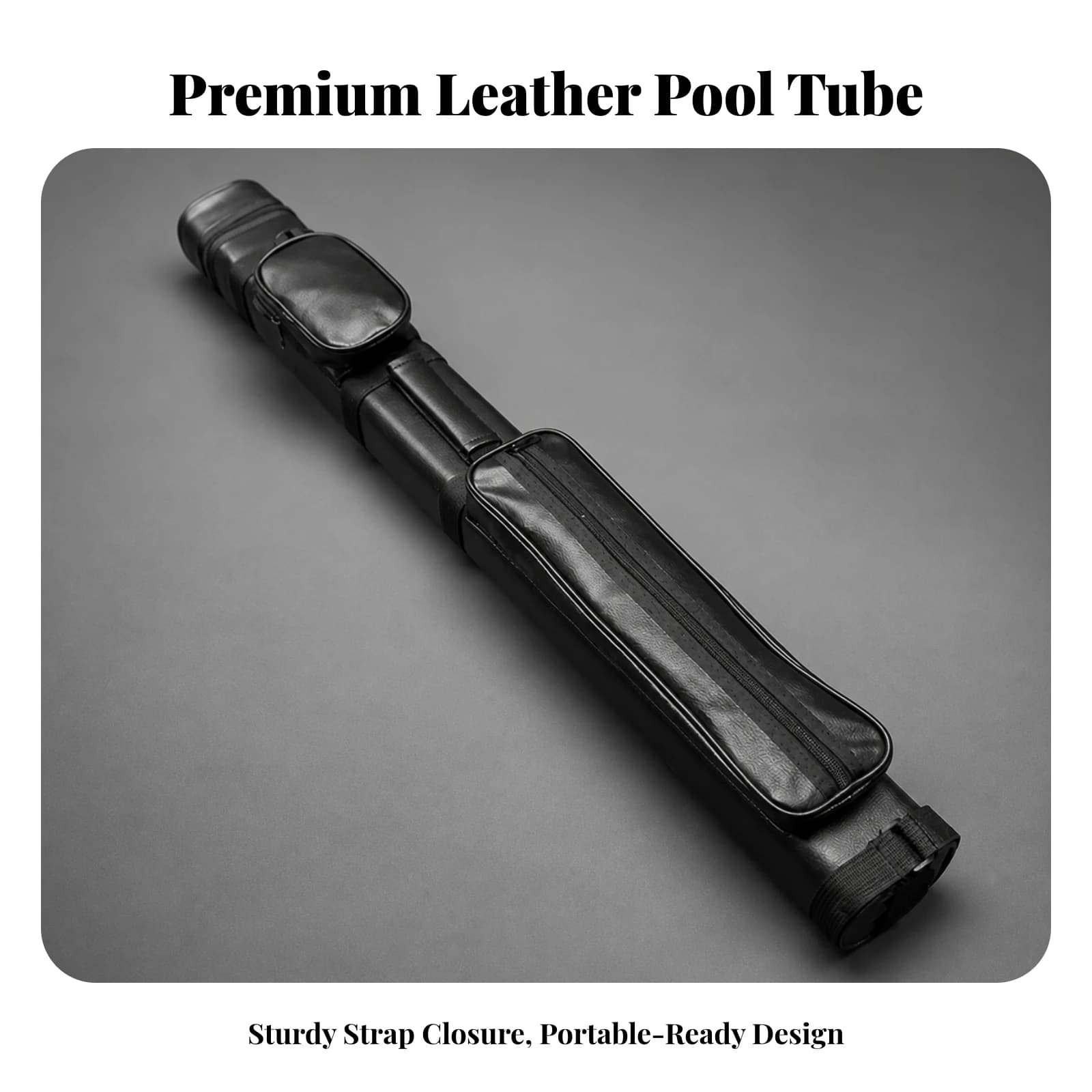 Billiard Cue Case Leather Pool Cue Case with Pockets 5-Slot Safeguarding for League Nights