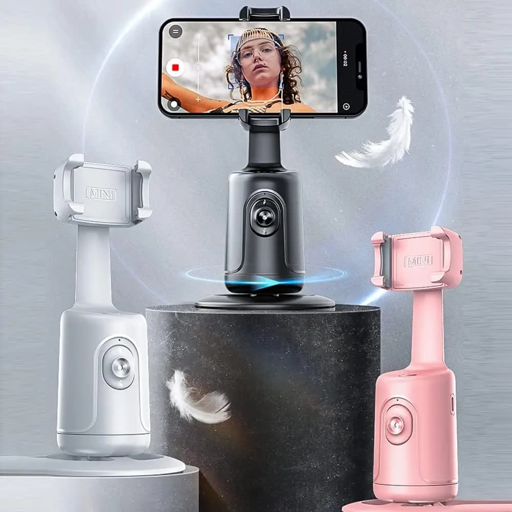 Intelligente 360 ° Supporto per telefono con tracciamento automatico del volto Anti-shake Selfie Stick Stabilizzatore cardanico Lente regolabile Streaming fotografico stabile