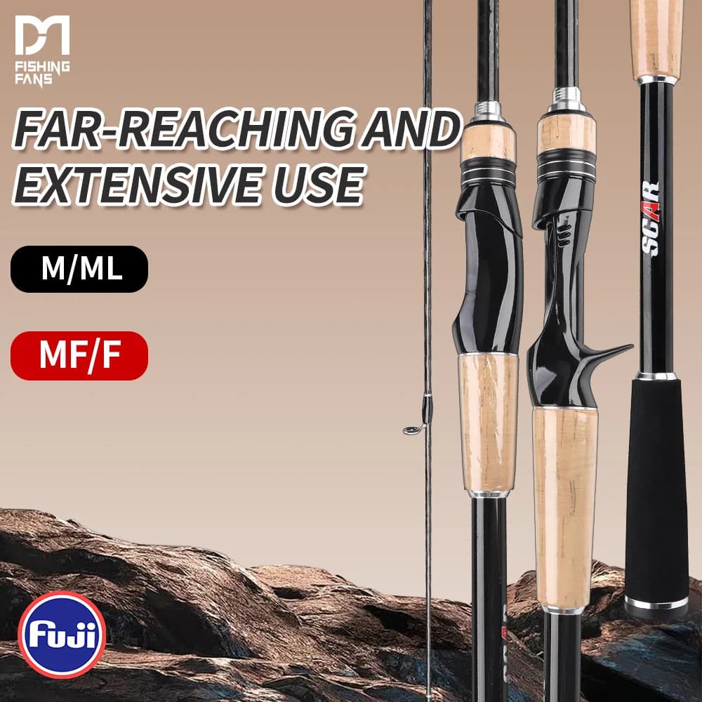 Canna da Pesca FISHINGFANS EXP FUJI O GUIDE AA con Manico in Sughero X CROSS CARBON TAPE ML M per BASS, Mare e Acqua Dolce 6-12LB 10-20LB