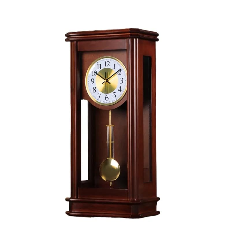 Orologio in legno massello, orologio ornamentale da soggiorno, grande orologio a pendolo da tavolo