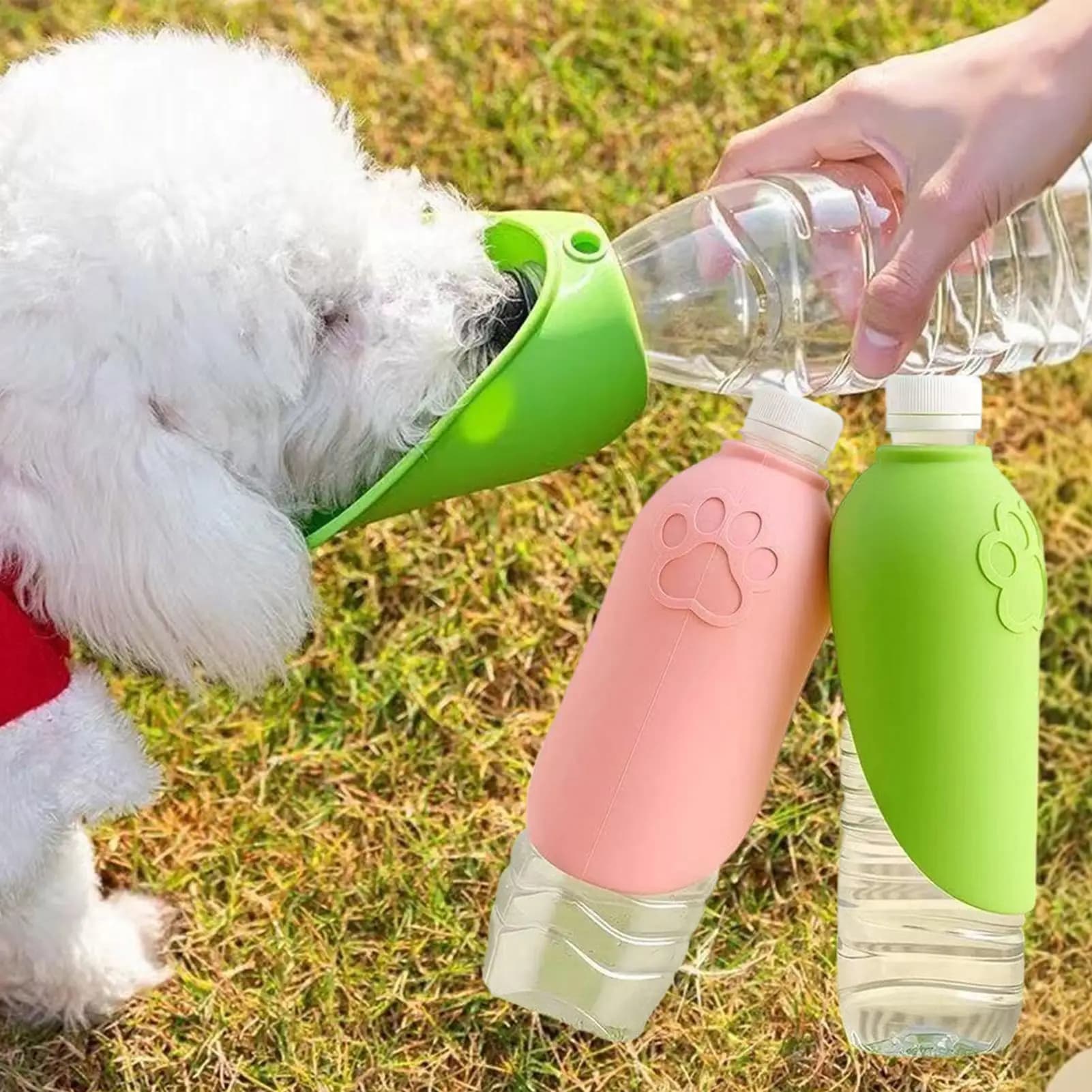 2 Pack Portable Dog Water Bottle Foldable Pet Hydration Cup for Small Medium Large Breeds Hiking Camping Travel Beach