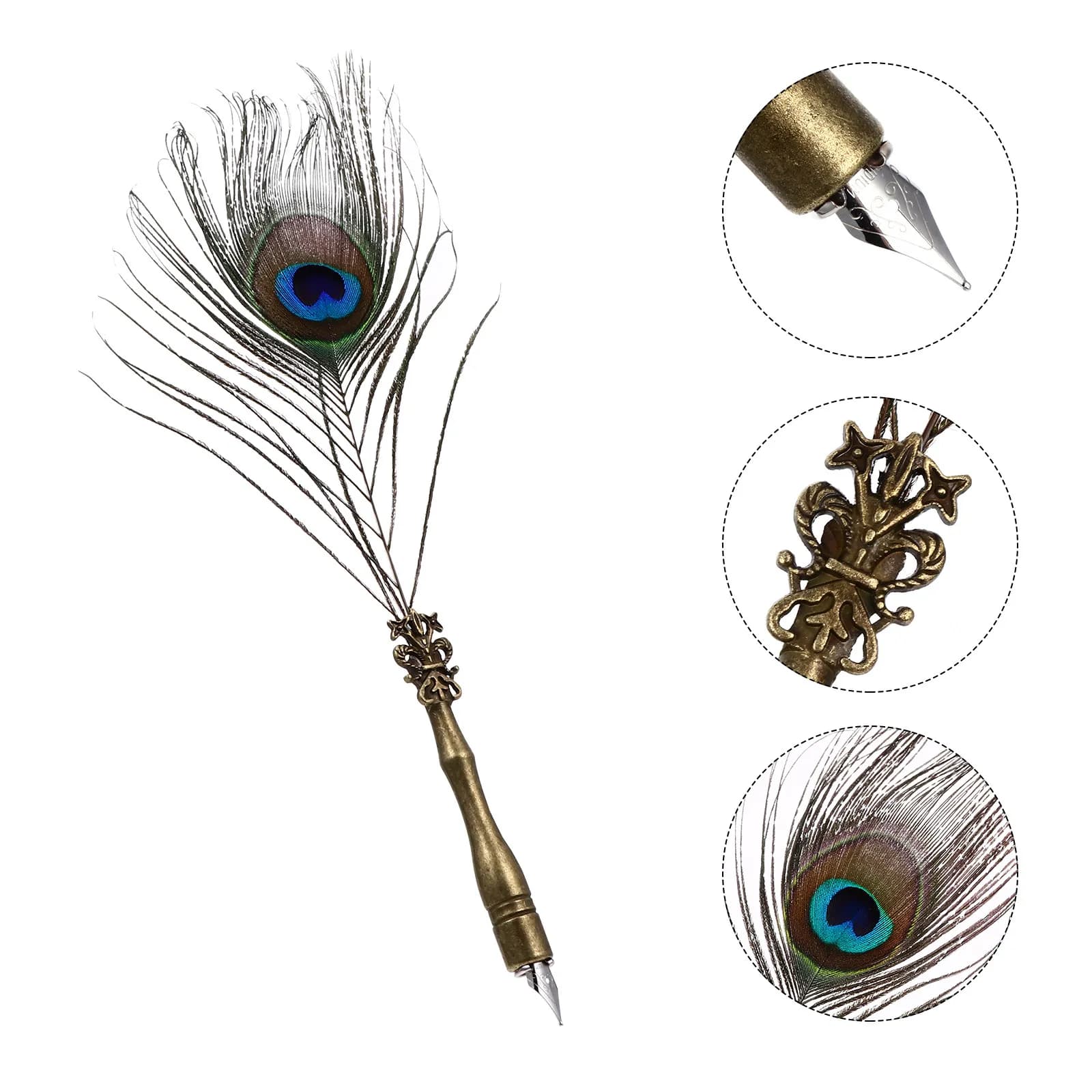 1Set Dip Pen Calligraphy Set Natural Quill Writing Tool Student Practice Kit Gift for Adults Beginners Drawing Painting