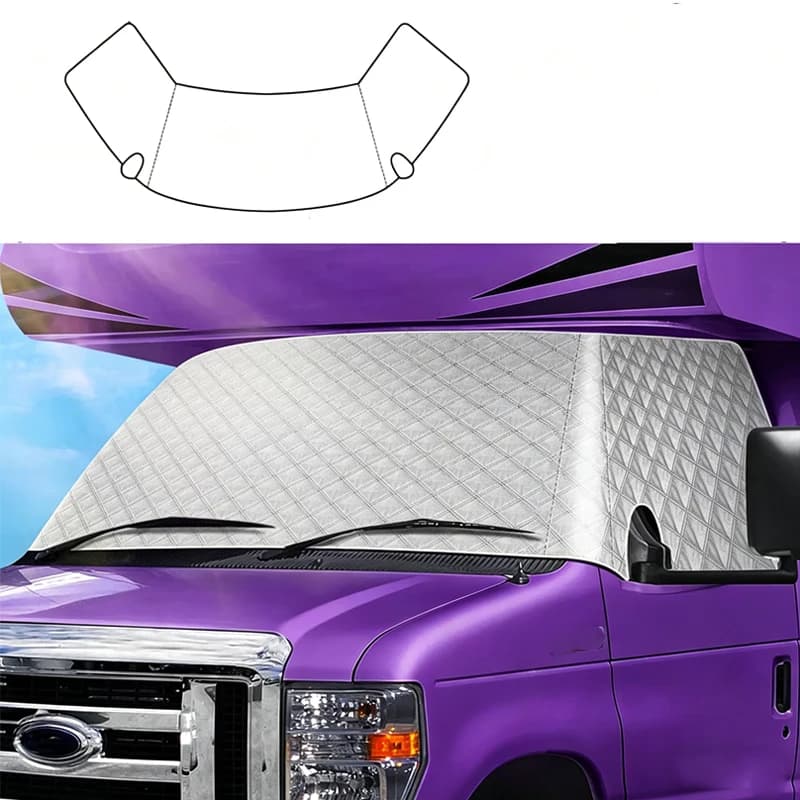 RVs Windshield Cover For Ford E450 Class C 1997-2026 RV Window Snow Cover Front Window Sunshade Cover Motorhome Accessories