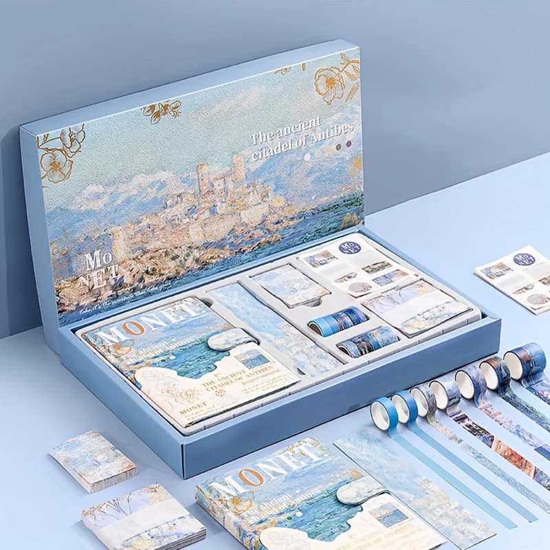 149-piece exquisite gift box set of Antique Castle Handbook, including a handbook, washi tape, decorative stickers, suit