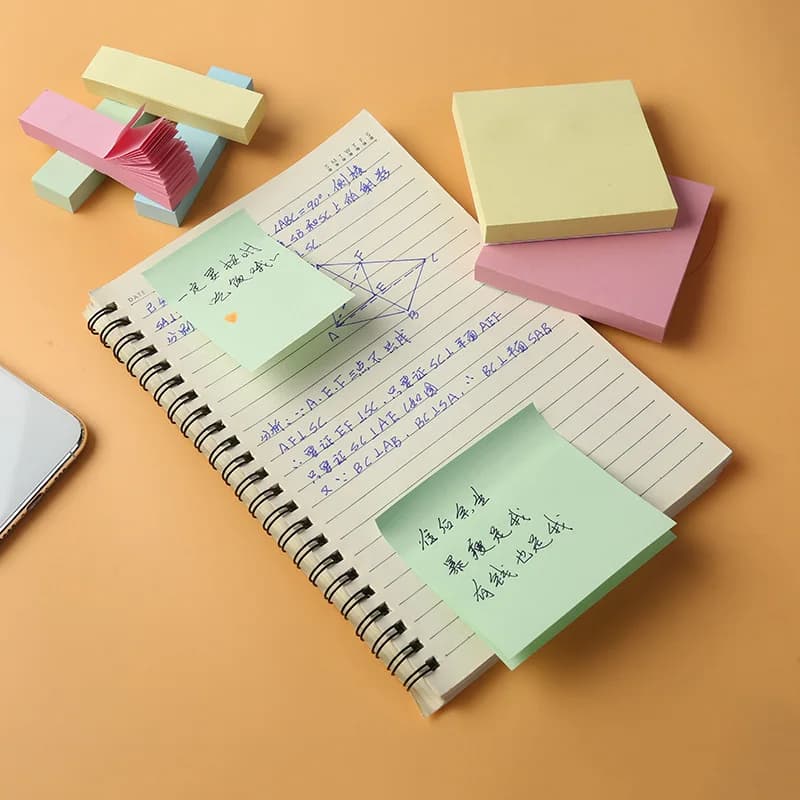 Blocchetti Adesivi da 400 Fogli, Blocchi per Appunti Colorati per Scuola e Ufficio, Mix Verde Blu Rosa Giallo