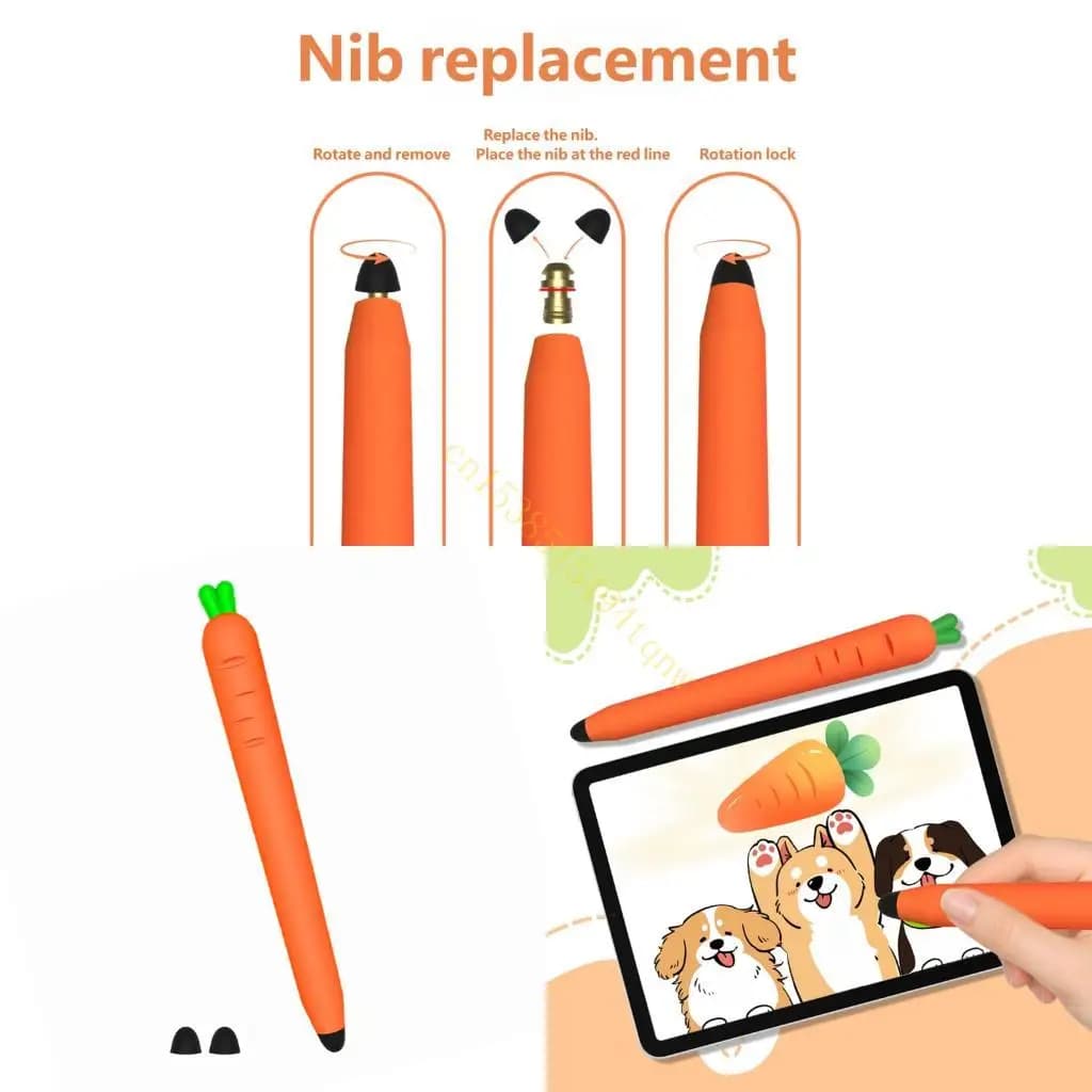 Penna stilo universale con design a carota per tablet, tavoli da disegno elettronici