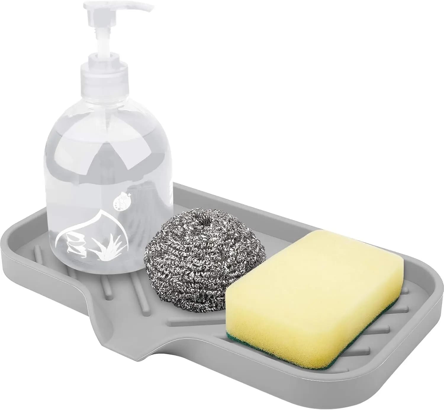 Vassoio portasapone in spugna per lavello da cucina in silicone premium, dispenser per bottiglie di sapone, autodrenante, per bagno, 1 pz