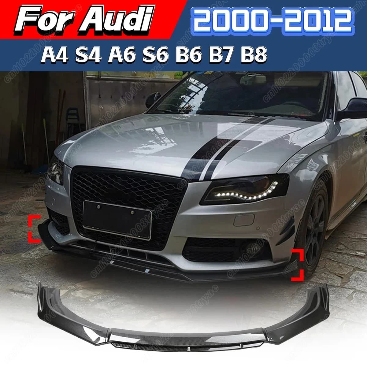 Per Audi A4 S4 A6 S6 Stazione Wagon Awant B6 B7 B8 Paraurti anteriore Spoiler anteriore Auto Spoiler Labbro anteriore Splitter Diffusore Body Kit