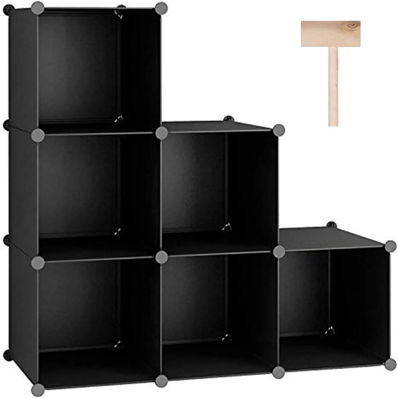 Organizzatore a 6 cubi, scaffali impilabili, libreria portatile, organizer per armadio in plastica, fai da te
