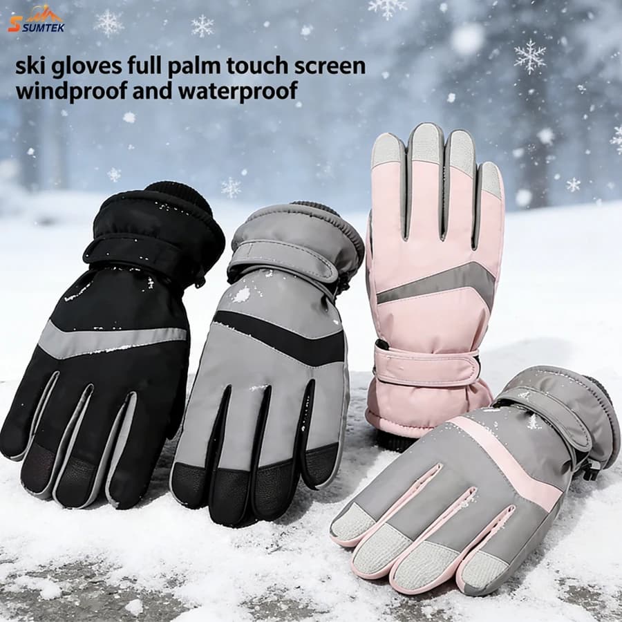 Winter Ski Snow Gloves for Men Women,Waterproof & Windproof Warm Motorcycle Anti-Slip Touchscreen for Skiing,Cycling,Running