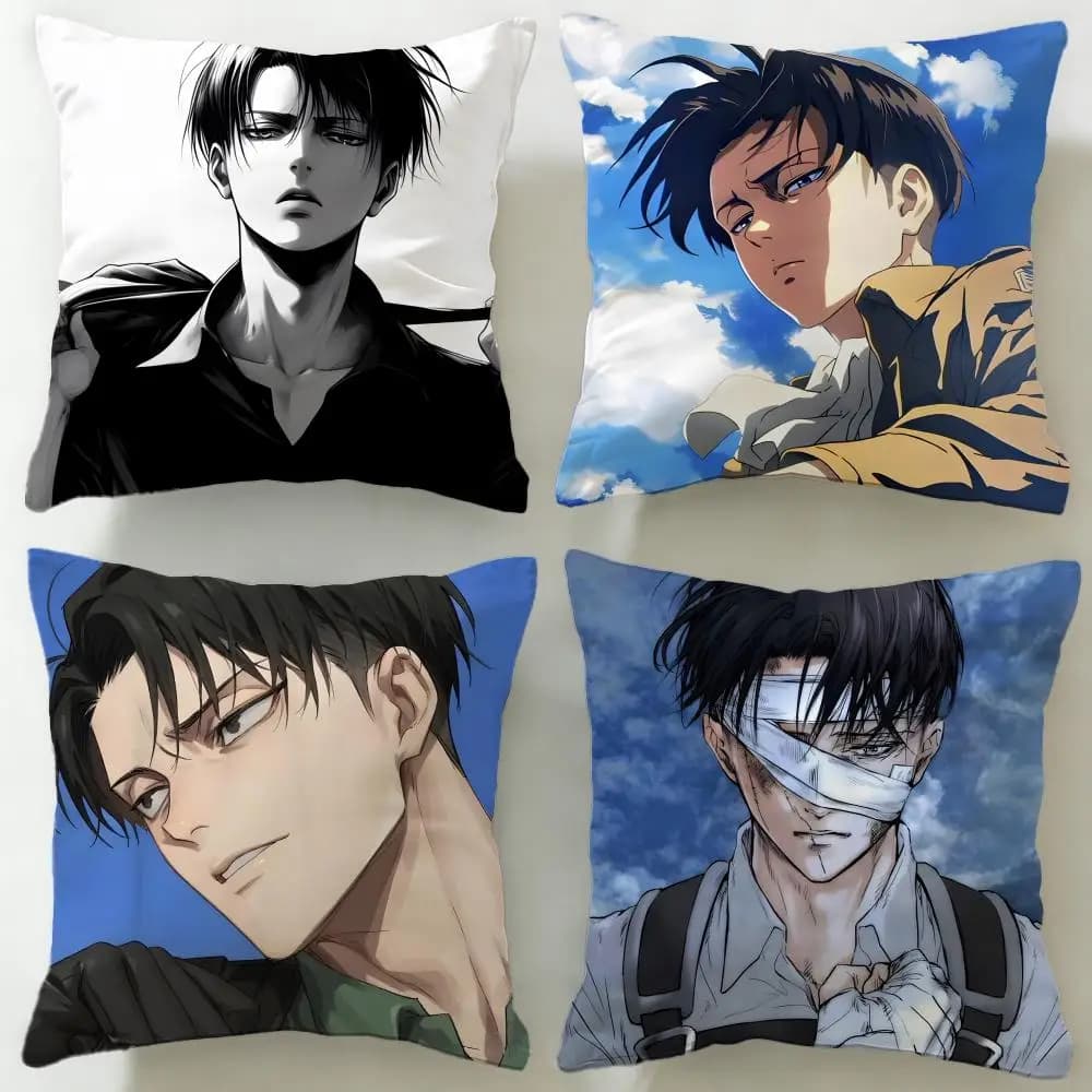 Federa per cuscino con personaggio popolare dell'anime Levi Ackerman, morbida e facile da lavare – versatile per divano, letto, viaggi e ufficio