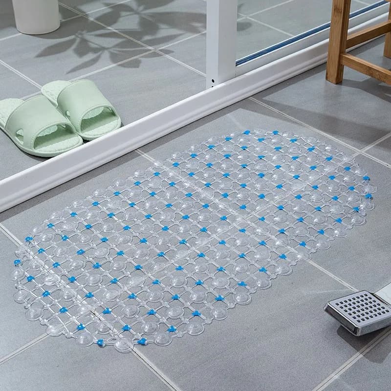 1Pc PVC Suction Cup Anti Slip Shower Mat Kids Anti Fall Bathroom Floor Safety Mat Bath Accessories