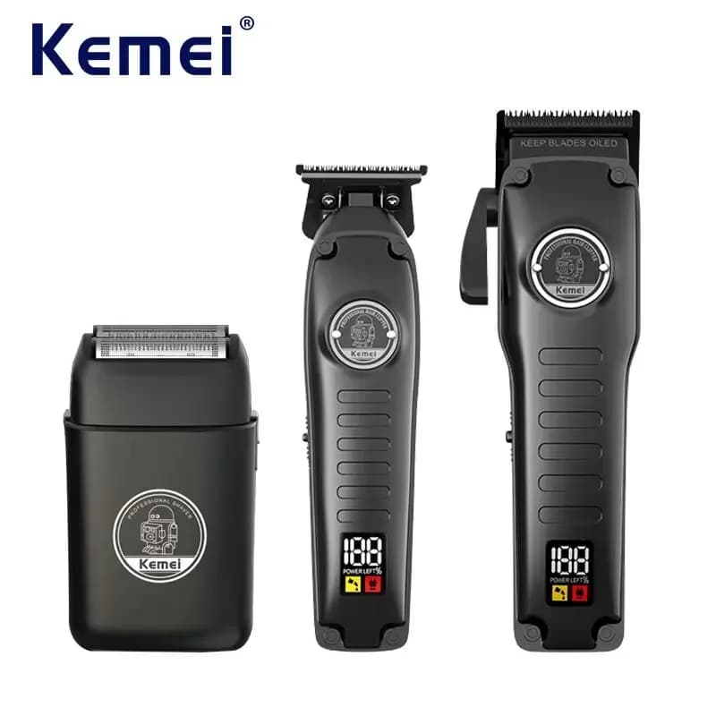 Kemei Barbiere Tagliacapelli professionale Rasoio elettrico Tagliacapelli Combo Set per toelettatura Rasoio elettrico Tagliacapelli e barba
