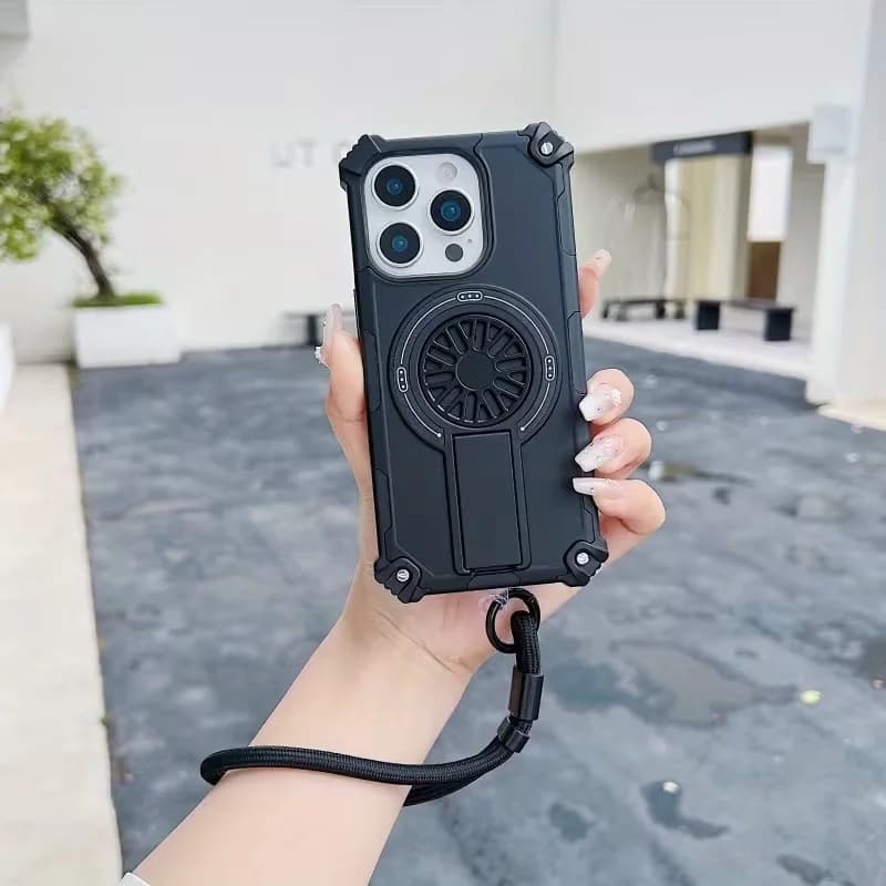 Multi Functional Invisible Stand Phone Case for Wagsafe for iPhone 17 Pro Max 11 13 14 15 16 Shock-Absorbing Protective Case