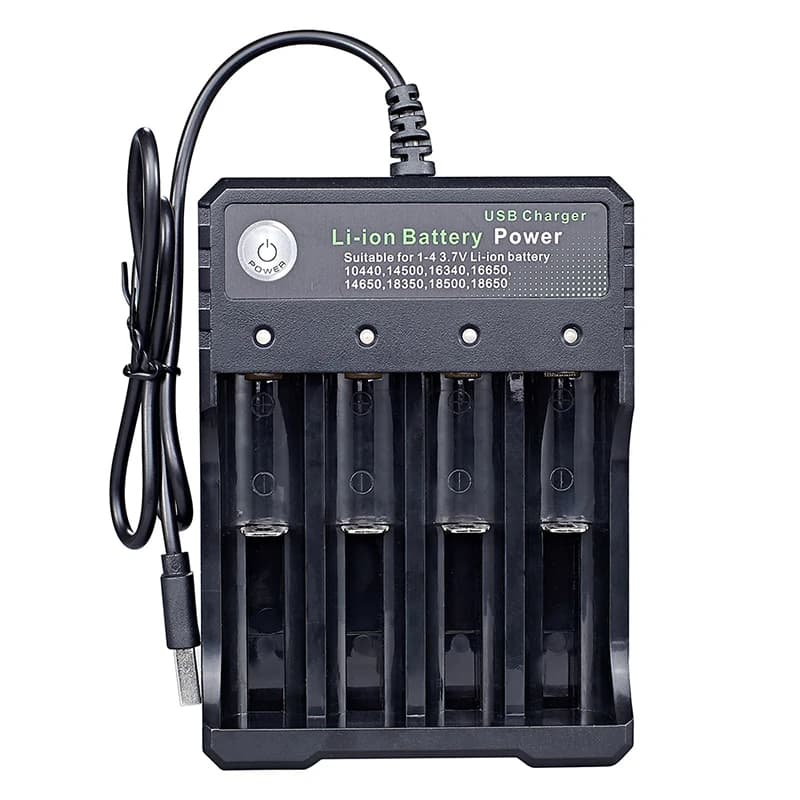 18650 Battery Charger 2 3 4 Slots USB Independent Charging for 16650 18500 Charging 3.7V Rechargeable Lithium Battery Charger
