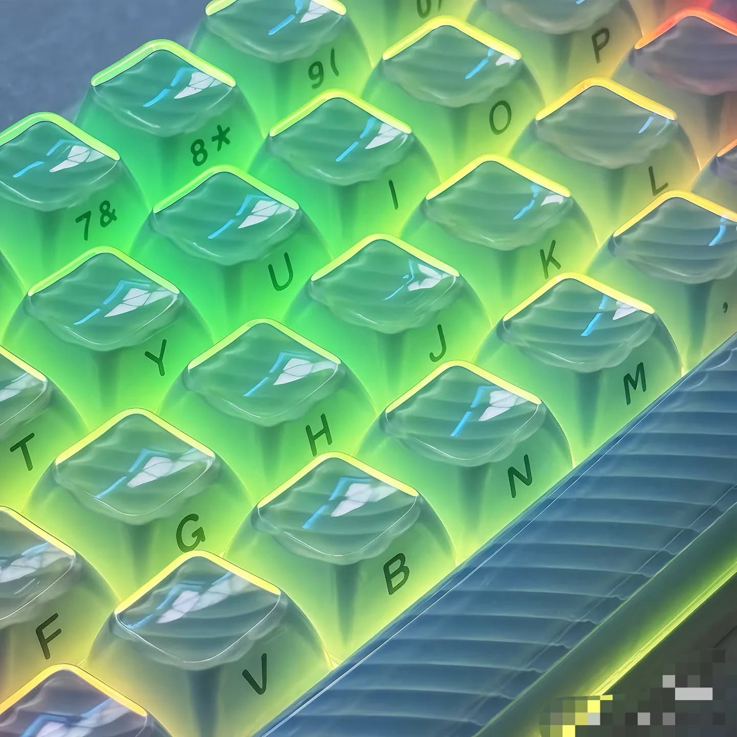 136 tasti traslucido gelatina cristallo keycaps onda tastiera meccanica per Alice Layout ASA per 64/68/84/104/108 copritasti fai da te 6.25u