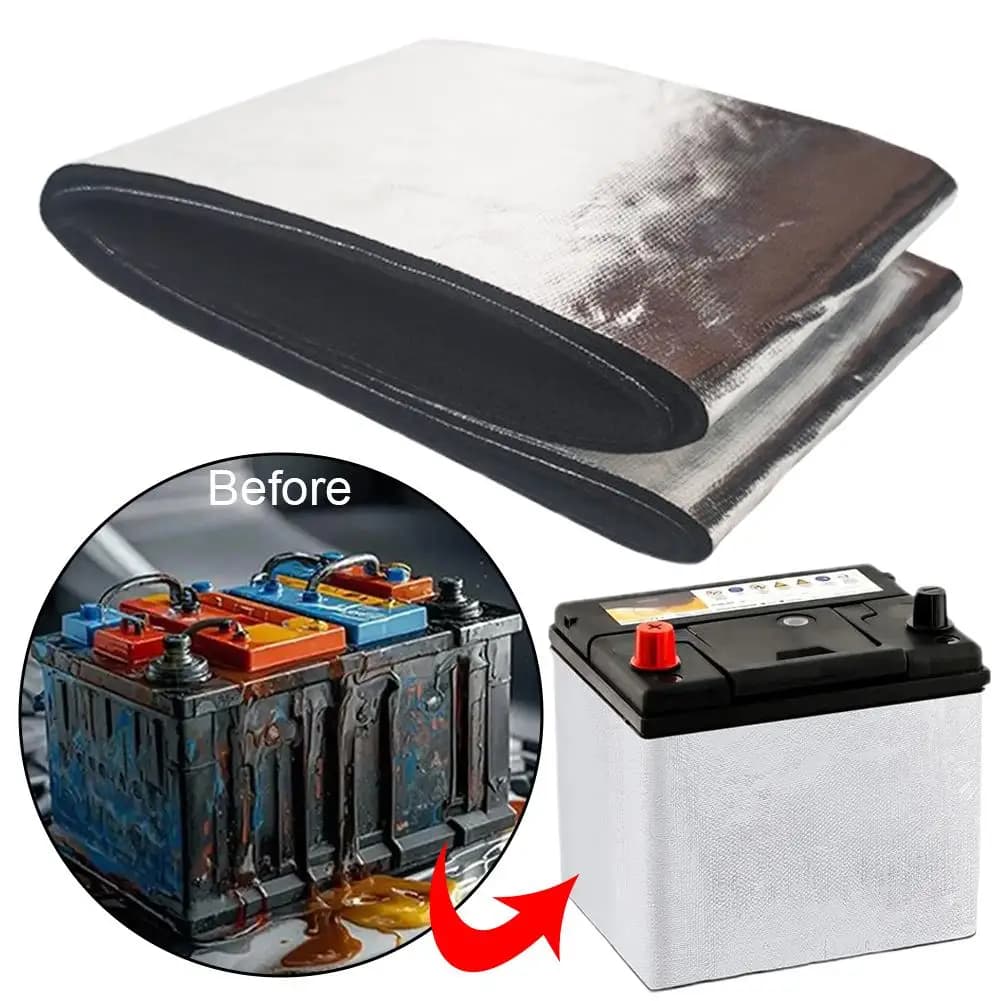 Copertura Termica per Batteria Auto, Camper, Rimorchio, Barca, Ignifuga, Flessibile, Coperta Invernale per Batteria Marina
