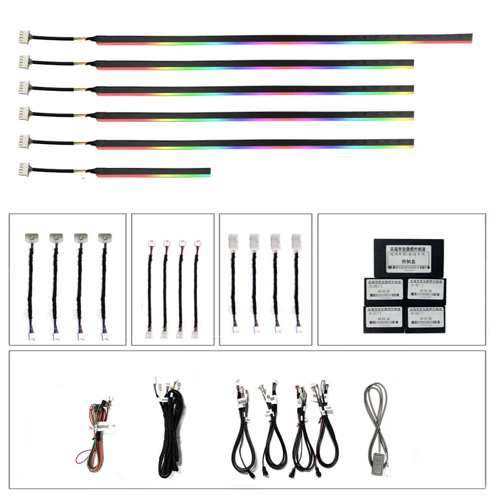 Luce ambientale per auto 24in1 22in1 18in1Dual Zone Symphony Interni LED a colori RGB Neon Acrilico Strip Atmosfera Kit di illuminazione App