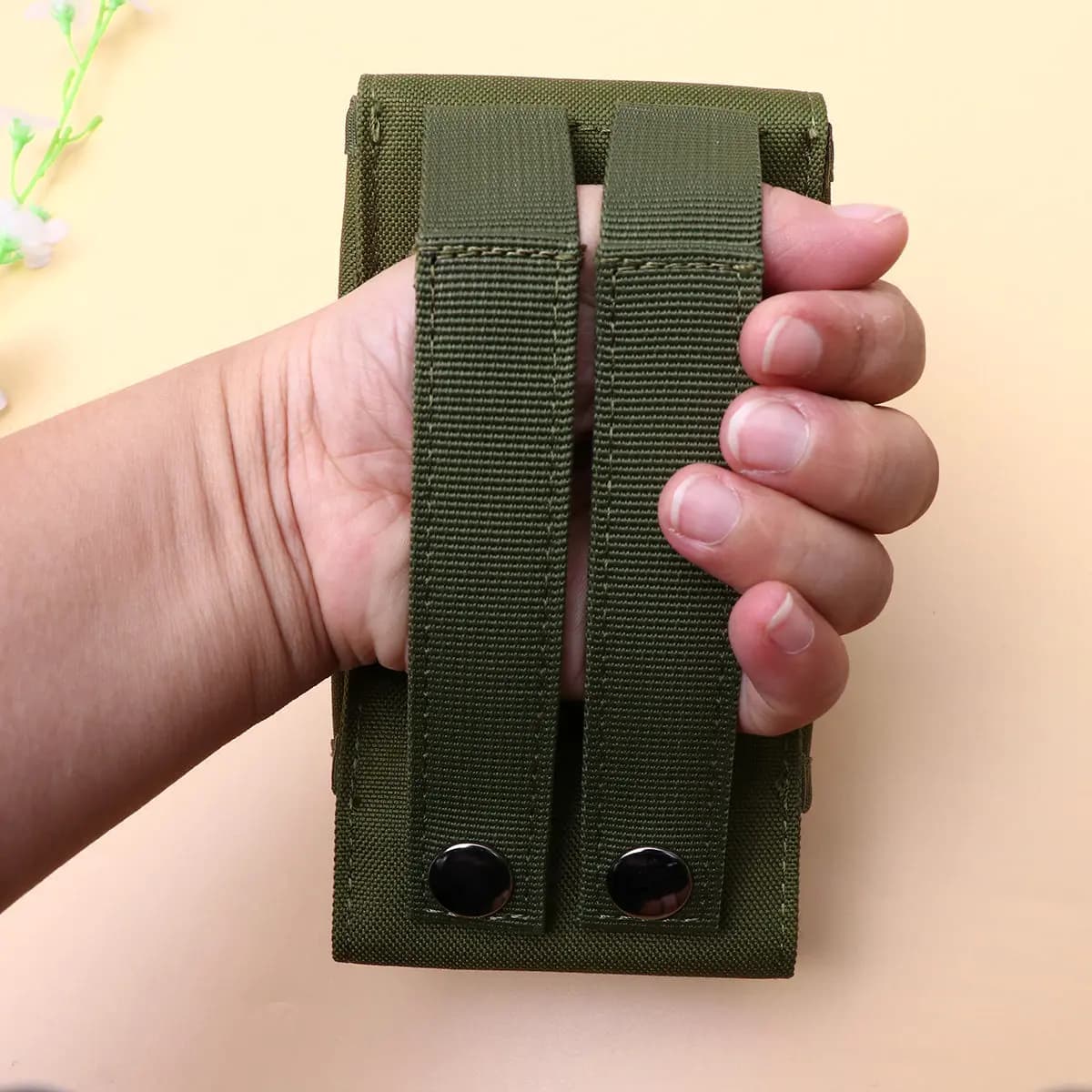 Marsupio Impermeabile per Telefono 5.6 Pollici, Borsa Tattica da Cintura, Mani Libere per Camminata e Corsa, Verde Militare