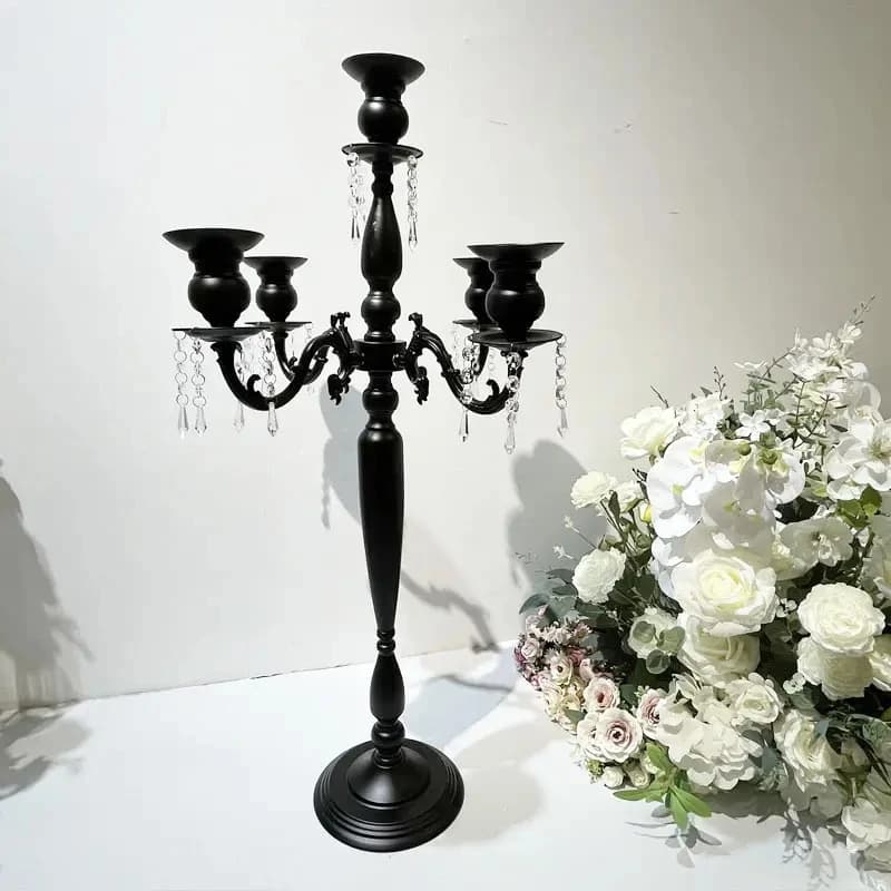 10ps)90 cm) Portacandele da sposa nero Portacandele in acrilico Portacandele in metallo Navidad Centrotavola per matrimonio 2890