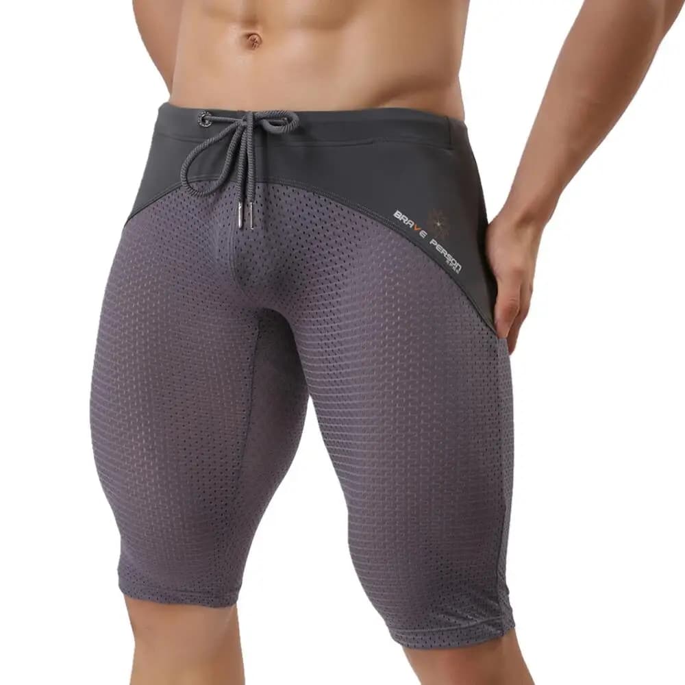 7 inch men's training compression shorts, quick drying nylon fitness shorts for bodybuilding, running, cycling