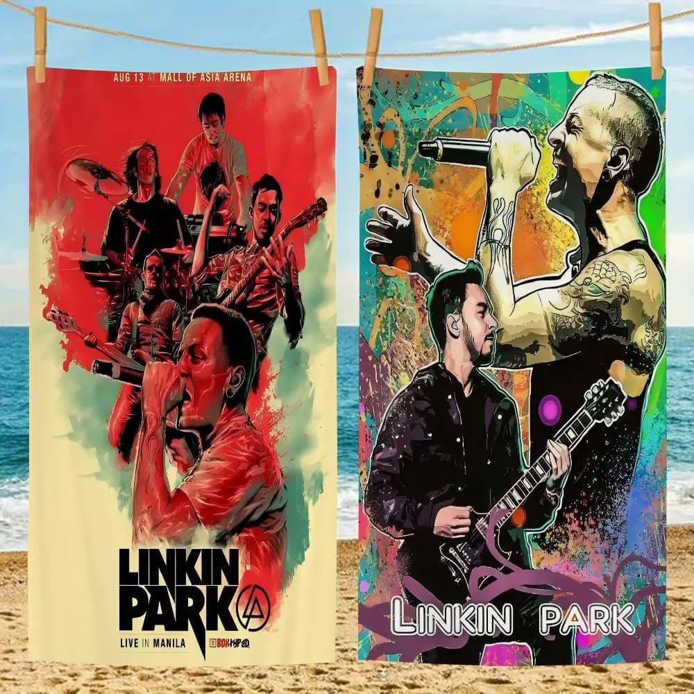American Rock Legends-C-Chester-B-Bennington Grandi asciugamani da spiaggia in microfibra, asciugamani da spiaggia, asciugamani da piscina per viaggi, nuoto, piscina, yoga