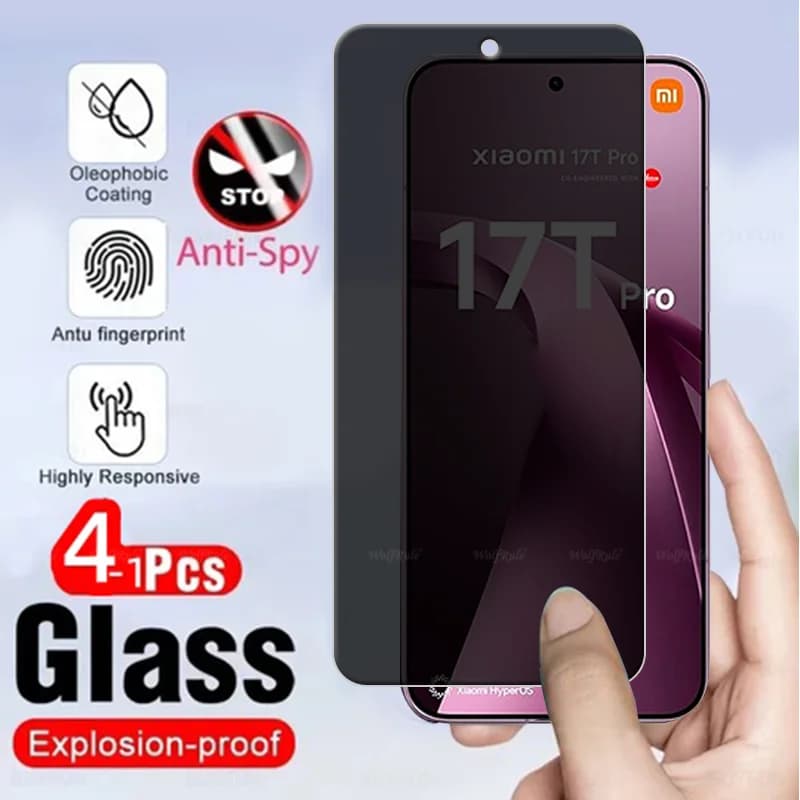 4/3/2/1 Pezzi Pellicola Protettiva in Vetro Temperato 9H Anti-Spia per Xiaomi 17T Pro / Xiaomi Mi 17T