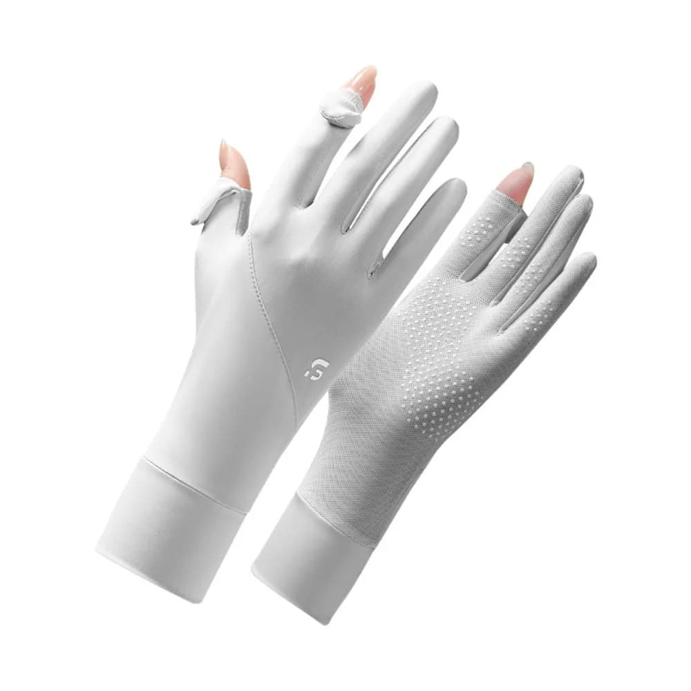 Guanti per protezione solare da donna in seta di ghiaccio Touch screen elastico anti-UV Guanti in seta di ghiaccio Guanti da guida da ciclismo sottili antiscivolo