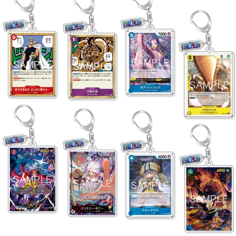 Keychain OP OPTCG Card Sakazukin Kazenbou Alvida Backpack Pendant Anime Game Fans Gift Recycled Acrylic Decoration Rare Card Toy