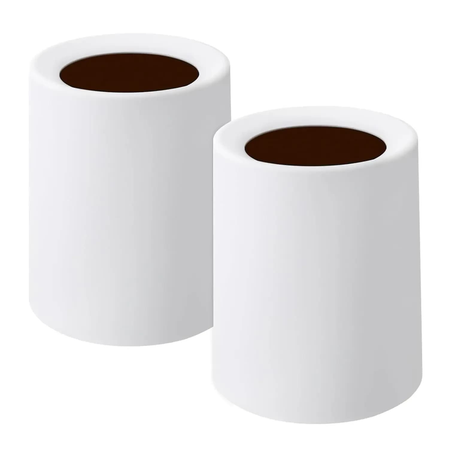 Set di 2 Pattumiere Rotonde in Plastica da 3 Galloni con Secchi Interni, Apertura Superiore per Camera da Letto, Bagno, Cucina, Ufficio, Stile Minimalista Bianco