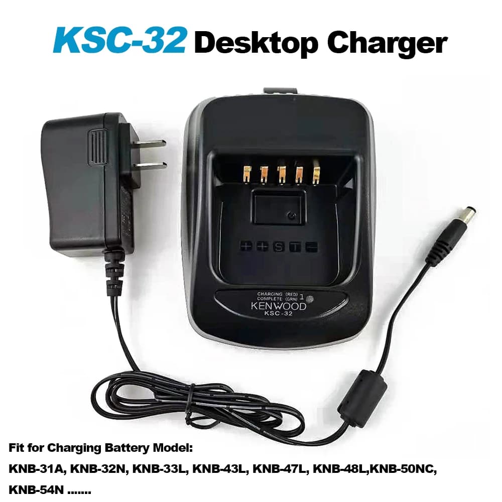 KSC-32 Walkie Talkie Caricabatteria agli ioni di litio per Kenwood NX-410 NX-411 TK-2180 TK-3180 TK-5210 TK-5310 Ricarica radio bidirezionale