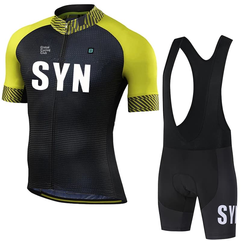 SYN cycling jersey with sun protection, men's cycling jersey, summer cycling shorts, road cycling jacket, short set with sponge padding, cycling shorts.