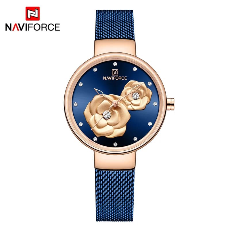 NAVIFORCE Luxury Women's Watch Set with Steel Mesh Strap Creative Design Women's Watch Relogio Female Includes Sal Watches