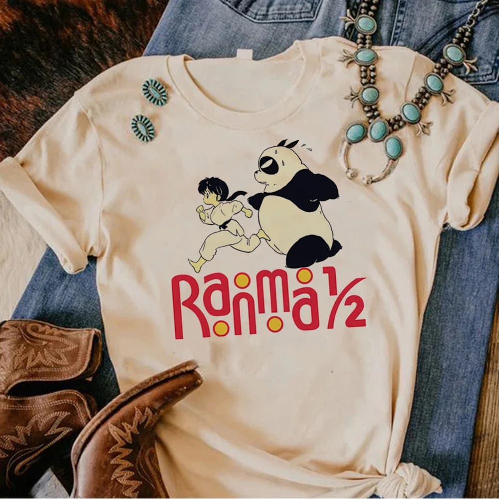 Ranma 1/2 Saotome top tees teen Punk Comfortable Pop Culture 80s Breathable shirt Grunge 2000s Pop Culture Psychedelic