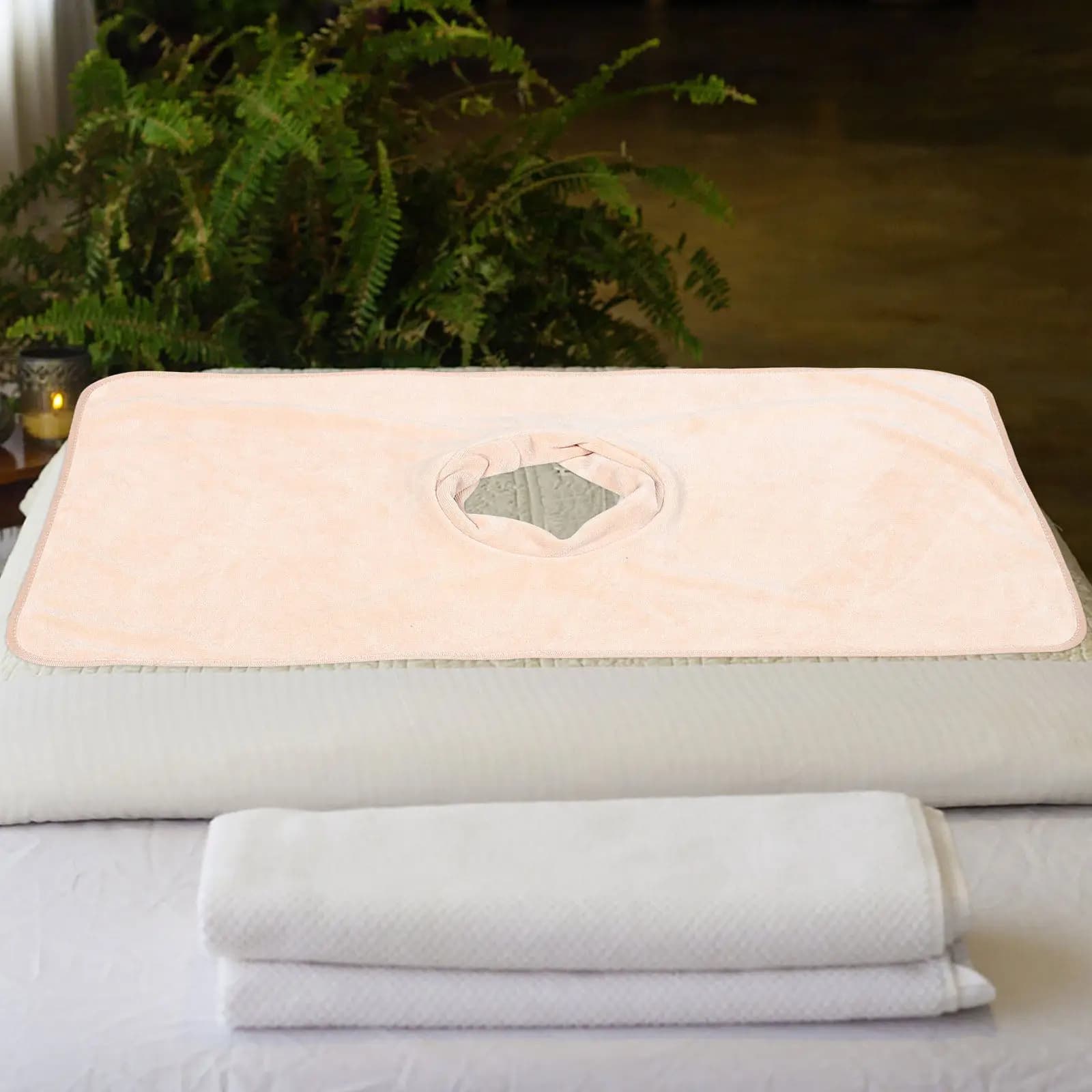 Copertura per Lettino da Massaggio, Asciugamano con Foro per il Viso, Riutilizzabile, per Centri Estetici e Spa, 80x40cm
