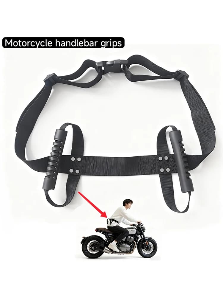 1 imbracatura per moto, imbracatura per anziani e bambini, seggiolino per bambini per evitare cadute, coprimanubrio per evitare scivolamenti.