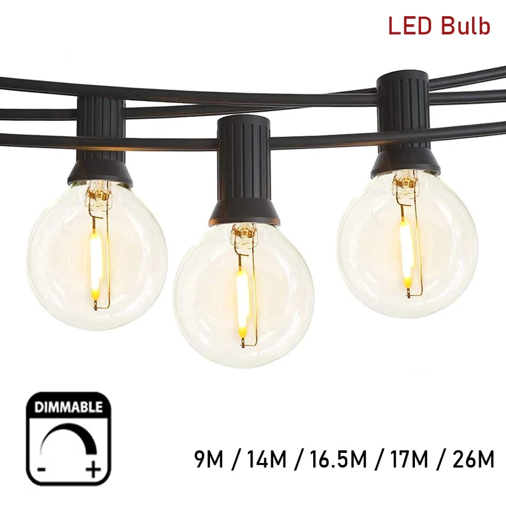 Festone LED Globo String Light Fata LED G40 Outdoor per la festa di Natale Giardino Ghirlanda decorativa Lampada Street Patio Cortile