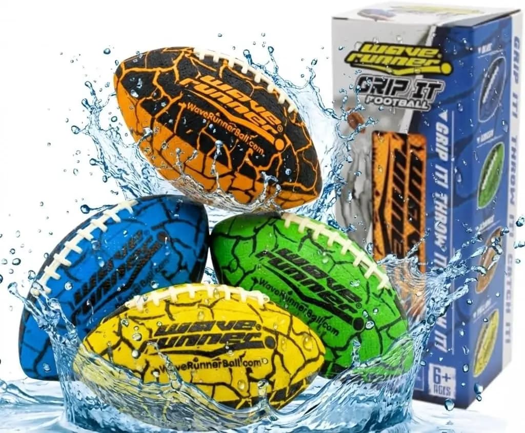Pallone da calcio acquatico con presa speciale, doppio allacciatura, leggero per divertimento in tutte le condizioni atmosferiche - Misura 9,25 pollici
