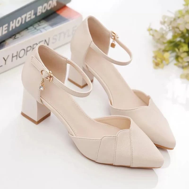 Sandali con Tacco a Blocco da Donna Primavera Estate 2026 | Scarpe con Tacco a Punta Chiusa e Cinturino alla Caviglia alla Moda | Tacchi Alti Versatili per Feste Serali