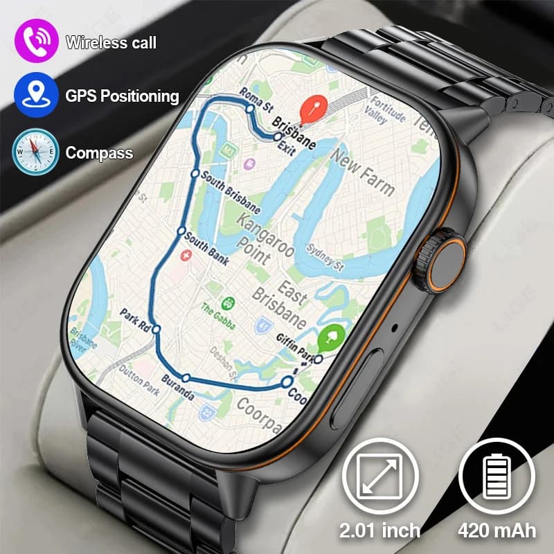 LIGE GPS Watch Smart Men Calling Bluetooth Sports Compass Open Fitness Tracker Women's Health Monitoring Watch Smartwatch 2025