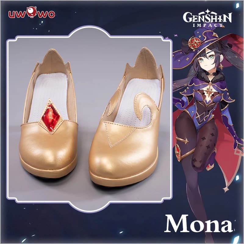 UWOWO Game Genshin Impact Mona Shoes Cosplay Shoes Megistus Cosplay Astral Reflection Cosplay Boots