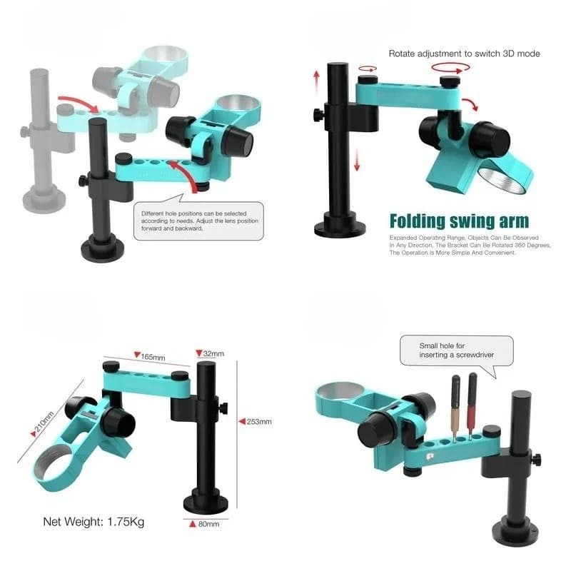 2026 hot sale RF4 Microscope Stand Design Screwdriver Hole Position Convenient Placement Operation At Any 360 Degree Rotate