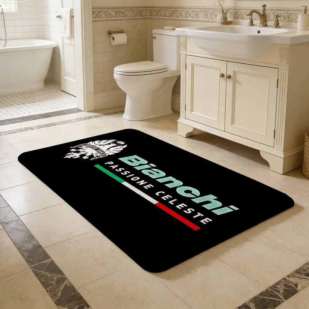 B-Bianchi logo Door Mat Washable Non-Slip Living Room Sofa Chairs Area Mat Kitchen Doormat Area Rug