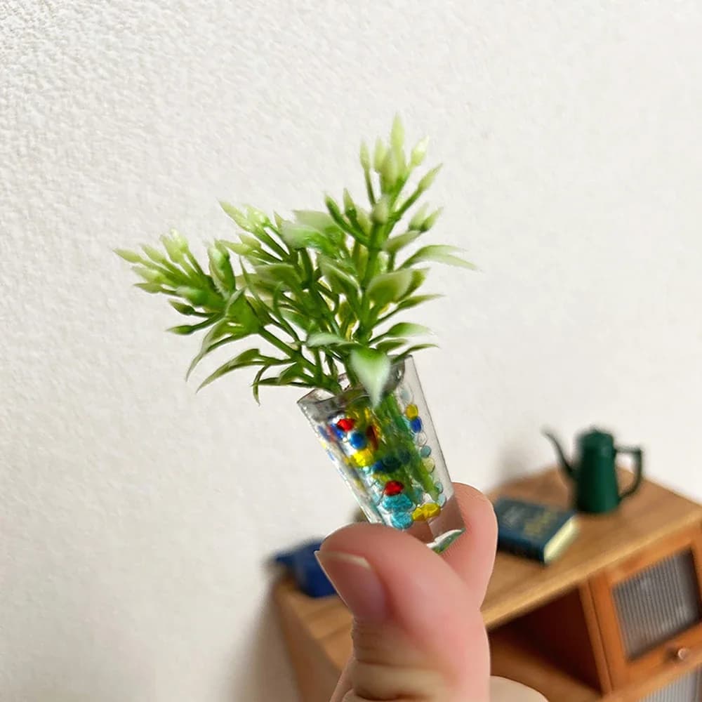 1/12 Doll Home Accessories Miniature Green Plants Mini Vase Vase Model for Doll Home Decoration OB11 bjd