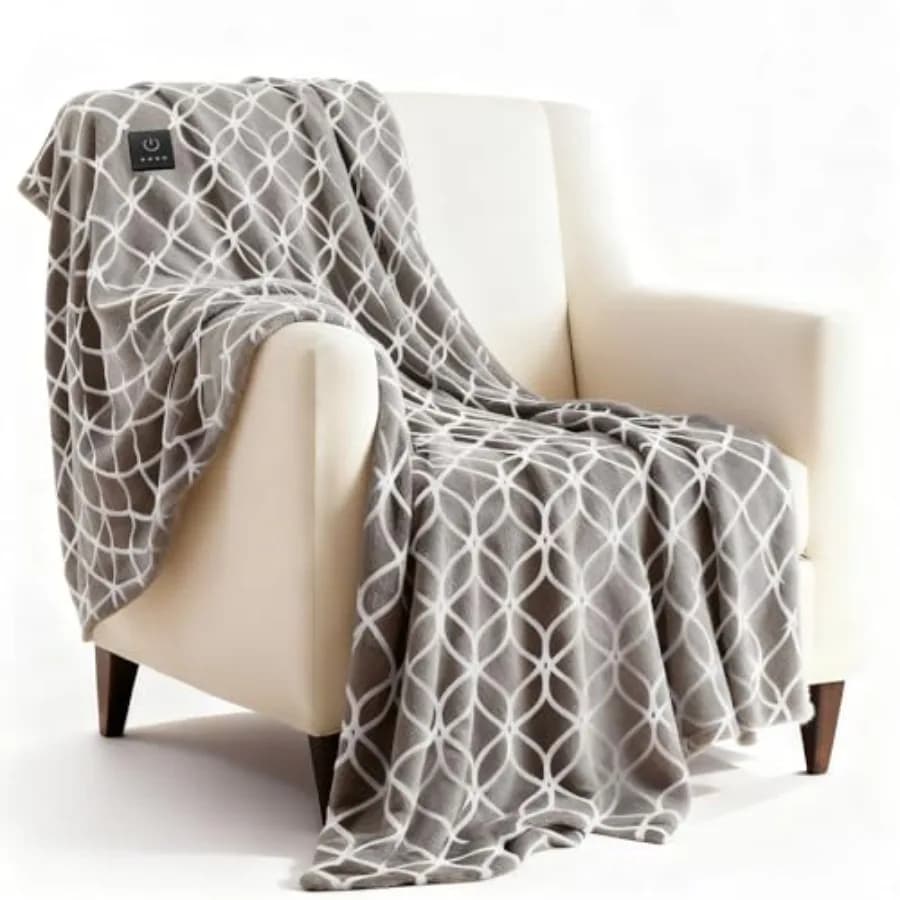 Coperta riscaldata Coperta elettrica con controller a pulsante incorporato 50"x60" Riscaldamento caldo morbido ultra accogliente con un solo tocco Elettrico B