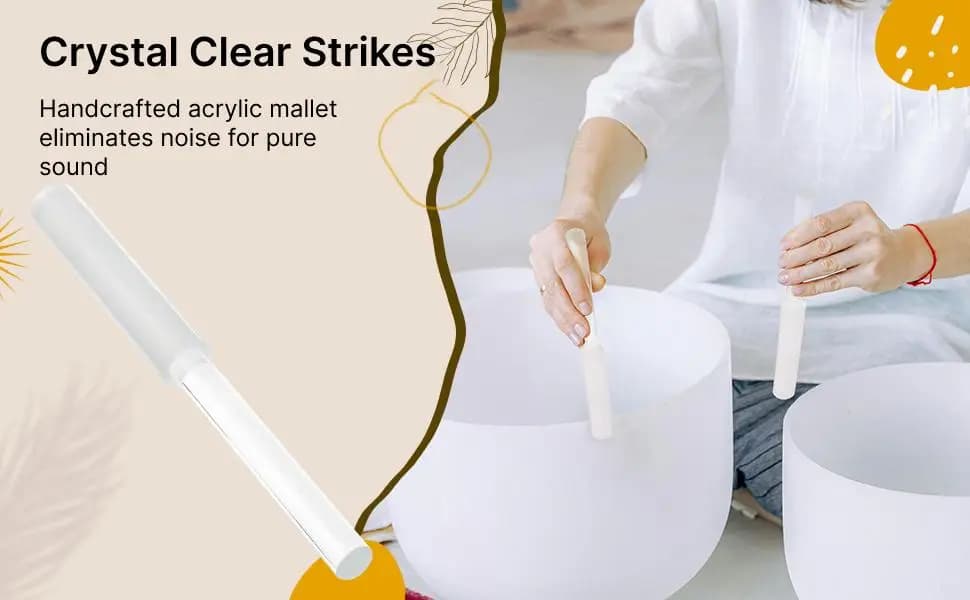 Durable Crystal Singing Bowl Mallet Smooth Silicone Rubber Tone Mallet for Crystal Sound Bowl Practice