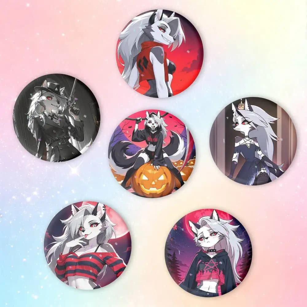 Helluva Boss L-Loona Brooches Cartoon Badge Pins Backpack Hat Accessories Friend Gift