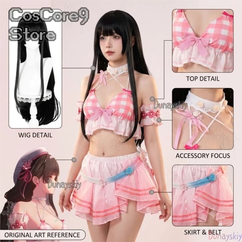 Chisaki Summer Beach Swimsuit Cosplay Outfit Wuthering Waves Complete Female Cosplay Halloween Holiday Character Costume Set cos