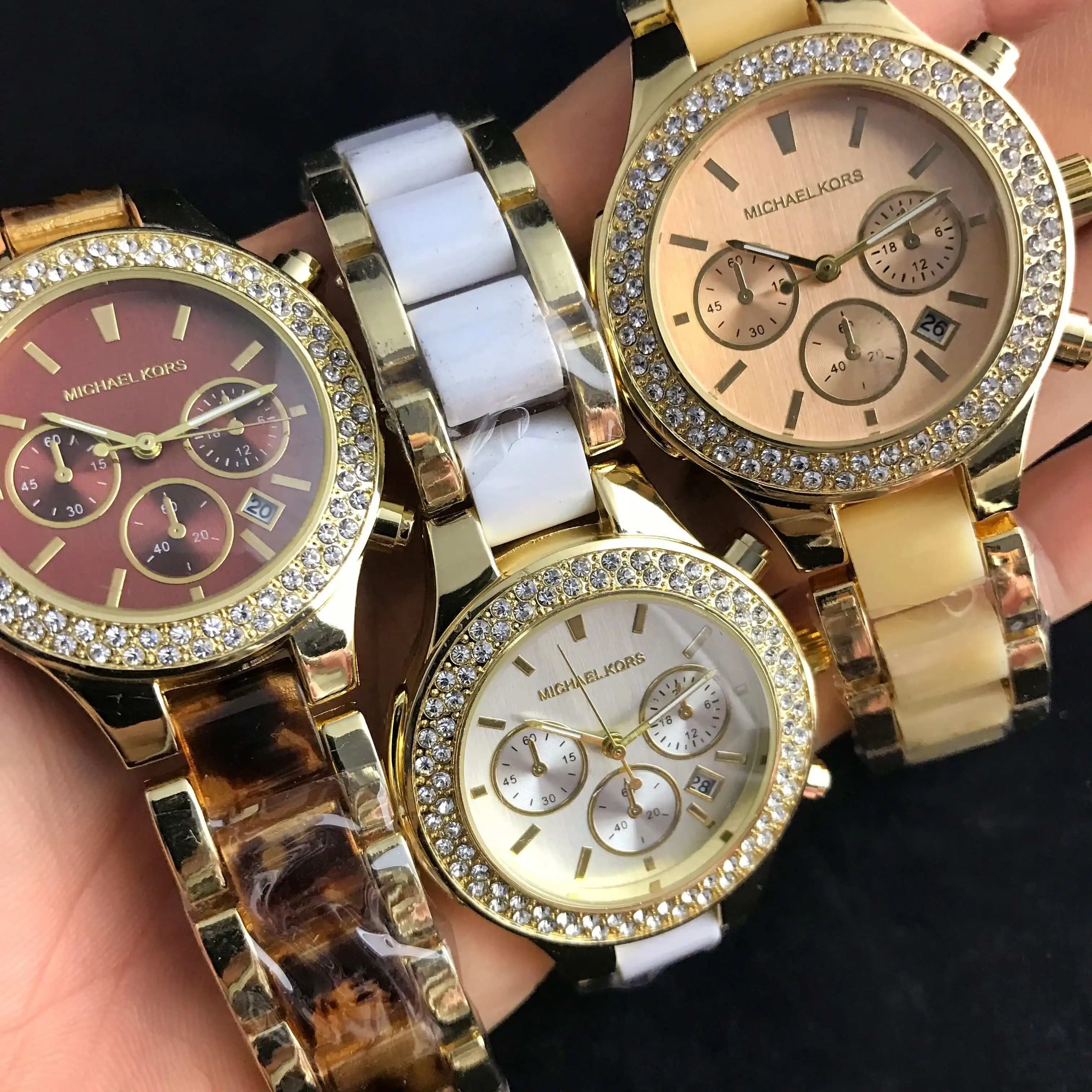Michael Kors Luxury Ladies Quartz Watch Casual Fashion Design Business Style Alloy Multifunctional Timer Gift for Girlfriend