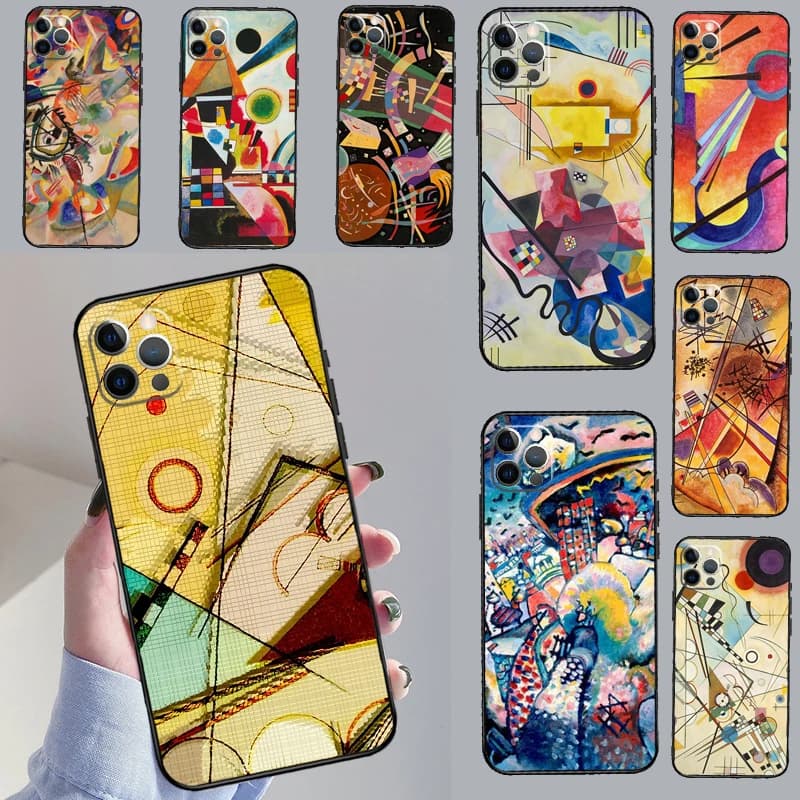 Wassily Kandinsky Abstract Artistic Cover For iPhone 16 12 11 13 14 15 Pro Max Mini Plus XS Max X XR Phone Case